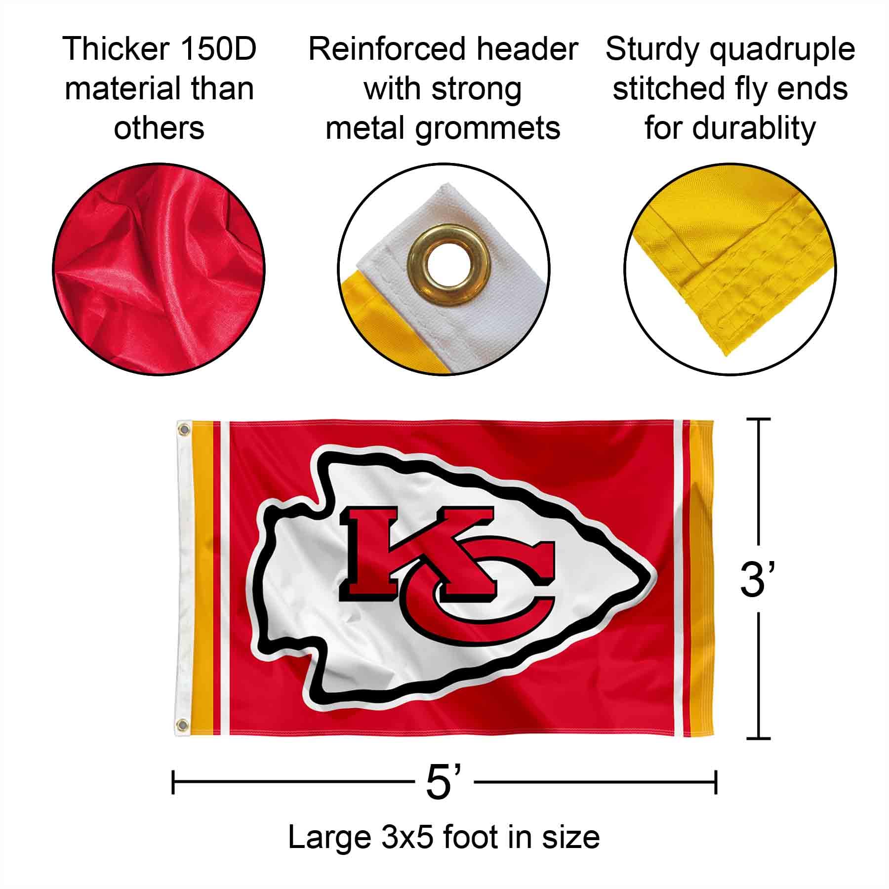 Amazon.co.jp: カンザスシティ・チーフス 旗 KC NFL 3x5 : 文房具